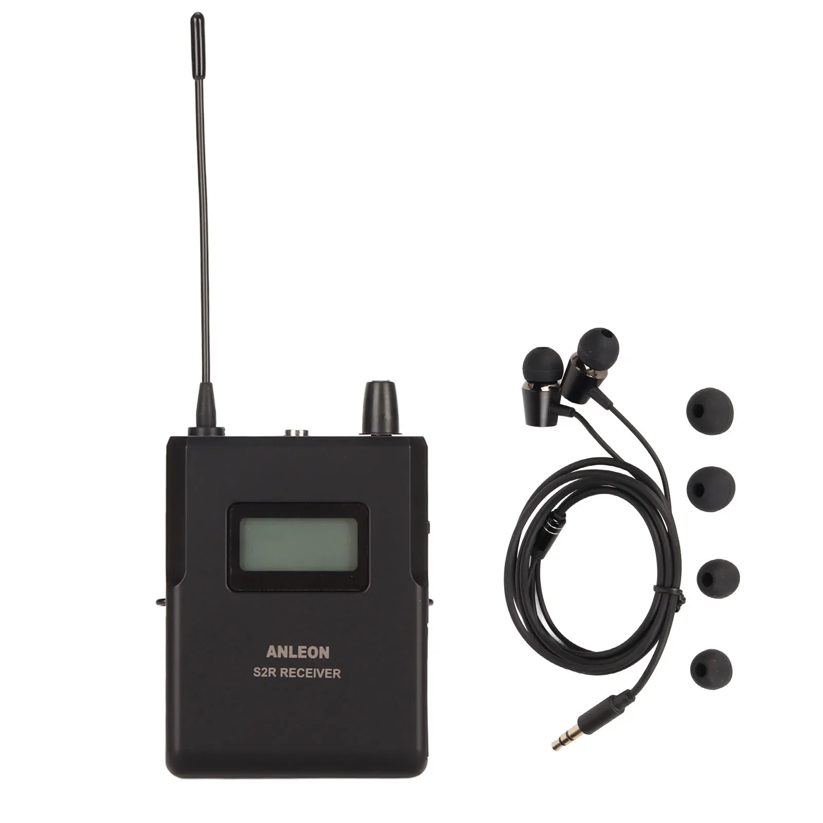 For ANLEON S2R 670‑680 570-590Mhz Stage Monitor Receiver Stable Signal Clear Sound with LCD Screen 1/4 Wavelength Antenna