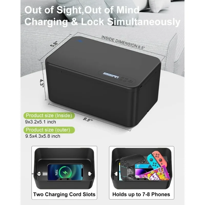 Safety Time Lock Box Anti-addiction Mobile Phone Box Self-discipline Lock for Addiction Management Smart Time Lock