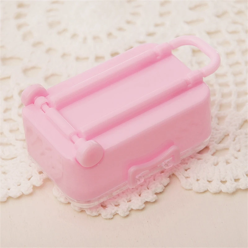 2X Pink Mini Roller Travel Suitcase Candy Box Personality Creative Wedding Candy Box Luggage Trolley Case Candy Toy