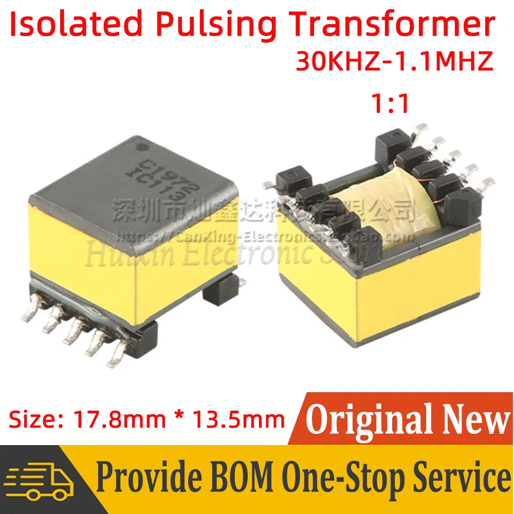 

2pcs C1972 EP13 30KHZ-1.1MHZ High Frequency Pulsing Transformer 5mH Turns Ratio 1:1 Isolated ADSL Line Coupling Transformer