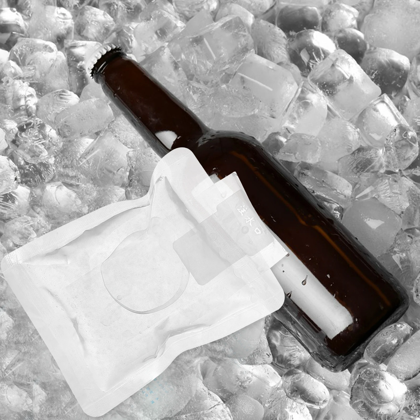 

20pcs Ice Bags Reusable Multifunctional Water Filling Portable Heavy Duty Transparent Leakproof for Home Camping Cooling Drinks
