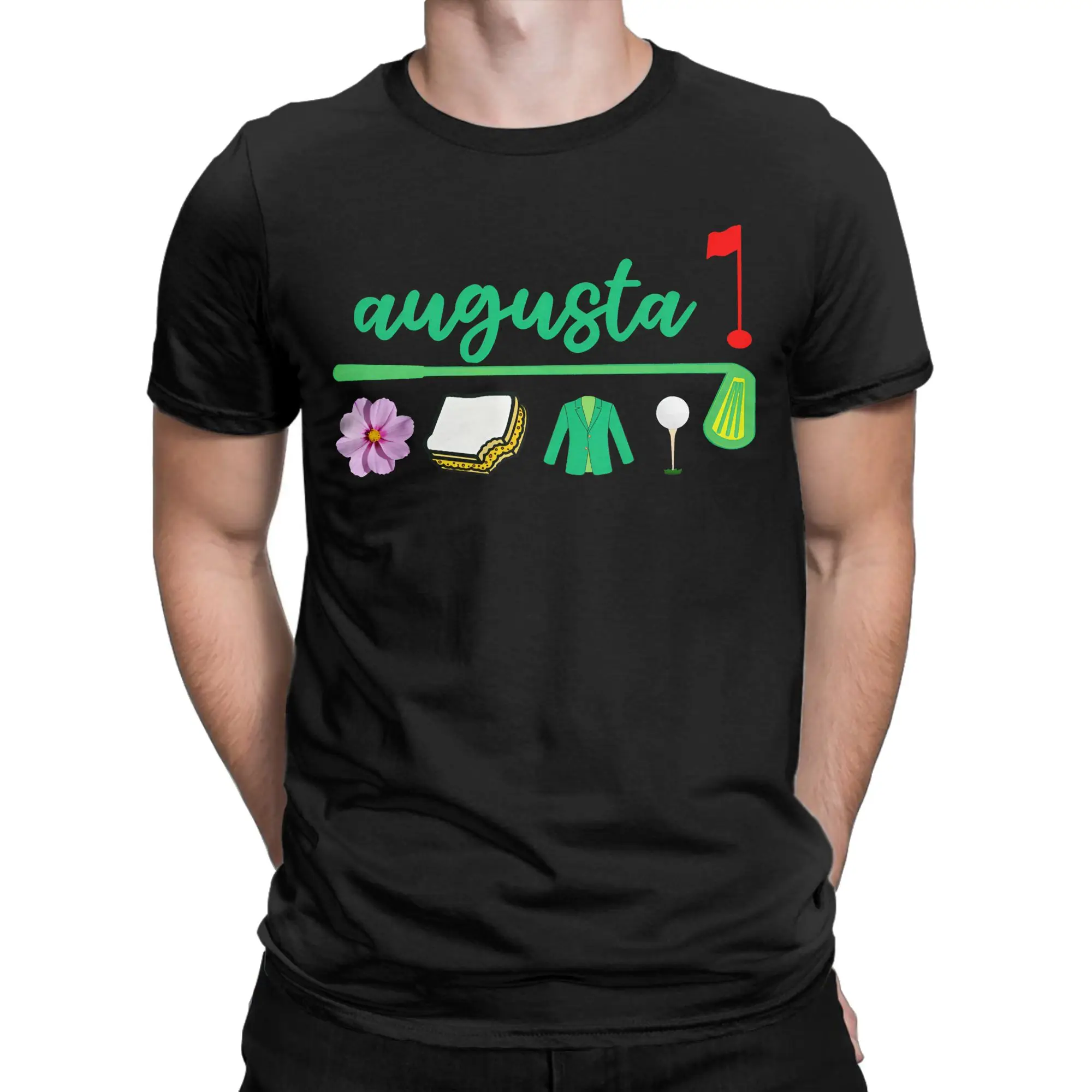 Vintage T Shirt Augusta Georgia Azalea Golf Pimento Cheese  Cotton T-Shirts  Novelty Tee Shirt for Man Summer  Clothes