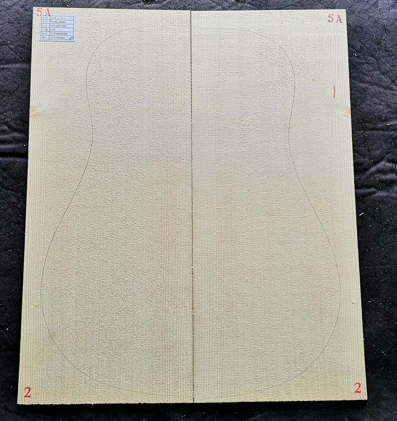 5A Grade European Spruce High Grade veneer guitar panel bear claw pattern deshan cedar alpine spruce guitar production