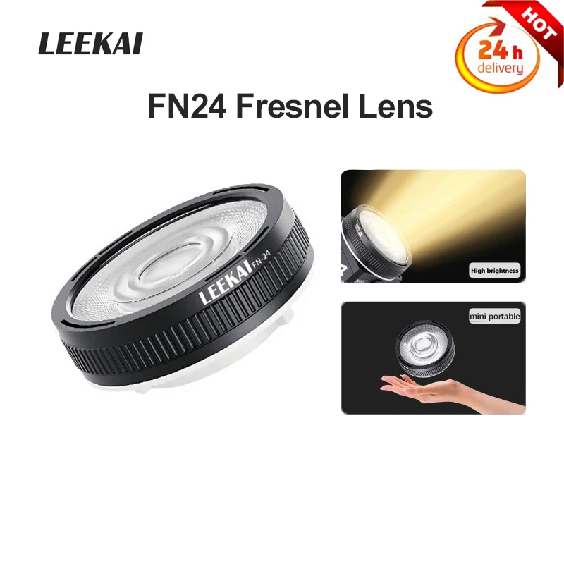 LEEKAI FN24 Fresnel Lens Spotlight Mini Bowens Mount Focusing Lens for Yongnuo Nanguang ZHIYUN Photography COB LED Video Lamp