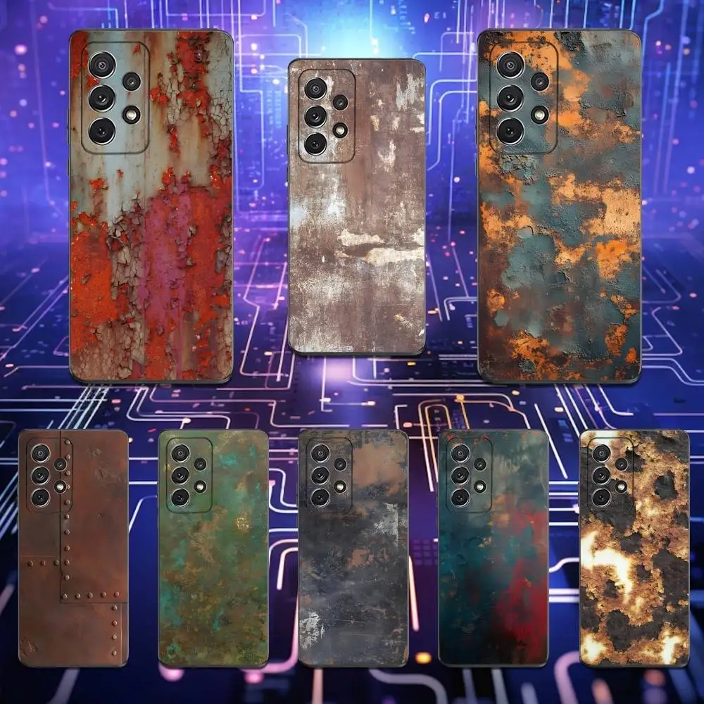 

Rusty Retro Industrial Style Phone Case For Samsung S25,S24,S23,S22,S21,S20,S10,Ultra,Plus,Lite,FE,Soft Silicone Black Cover