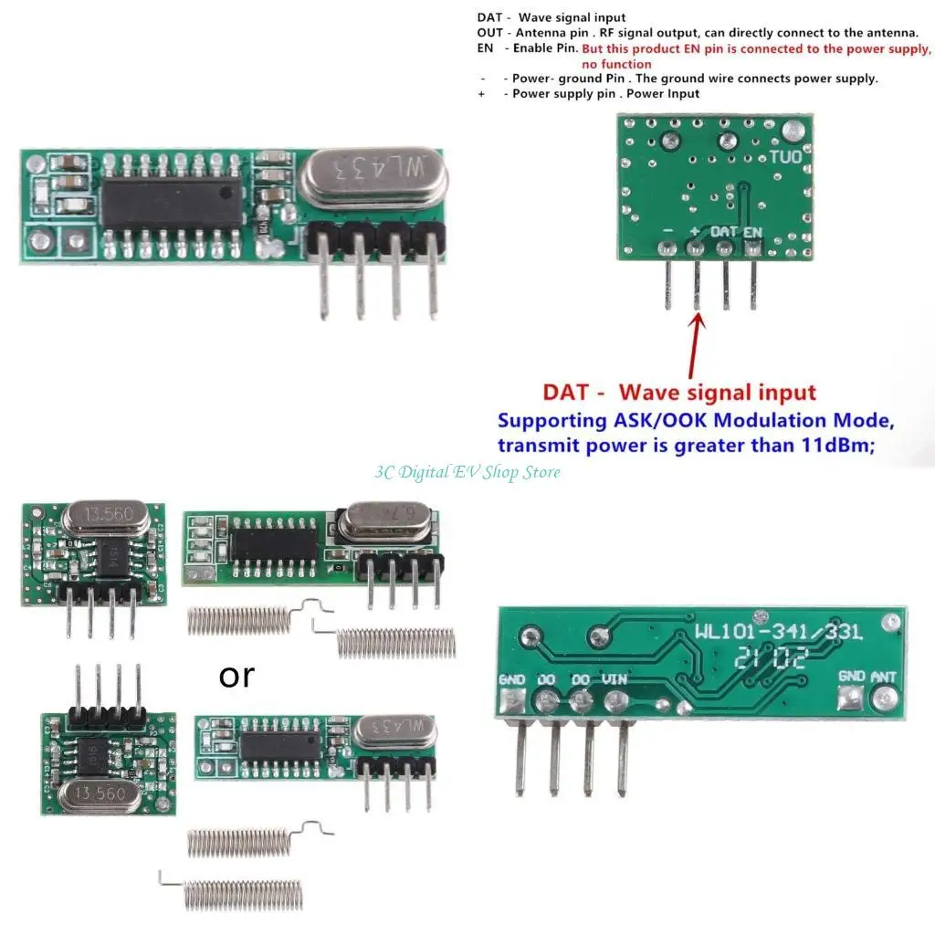 E74D Superheterodyne RF Receiver Transmitter Module 433Mhz Remote Wireless Module its