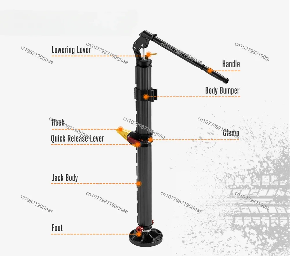 Outdoor off-Road Relief Vehicle Vertical Hydraulic Jack Jack 2 Tons Load Bearing