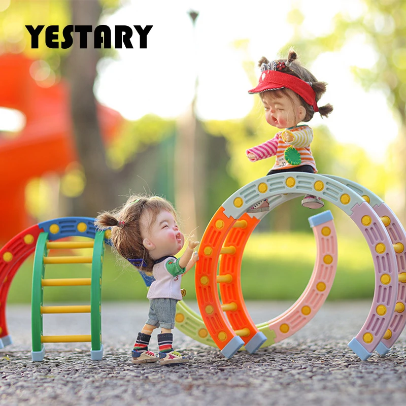 

YESTARY Miniatures for Dollhouse Accessories 1/12 Colorful Climbing Frame For Ob11 BJD Doll House Miniature Decorations Toys