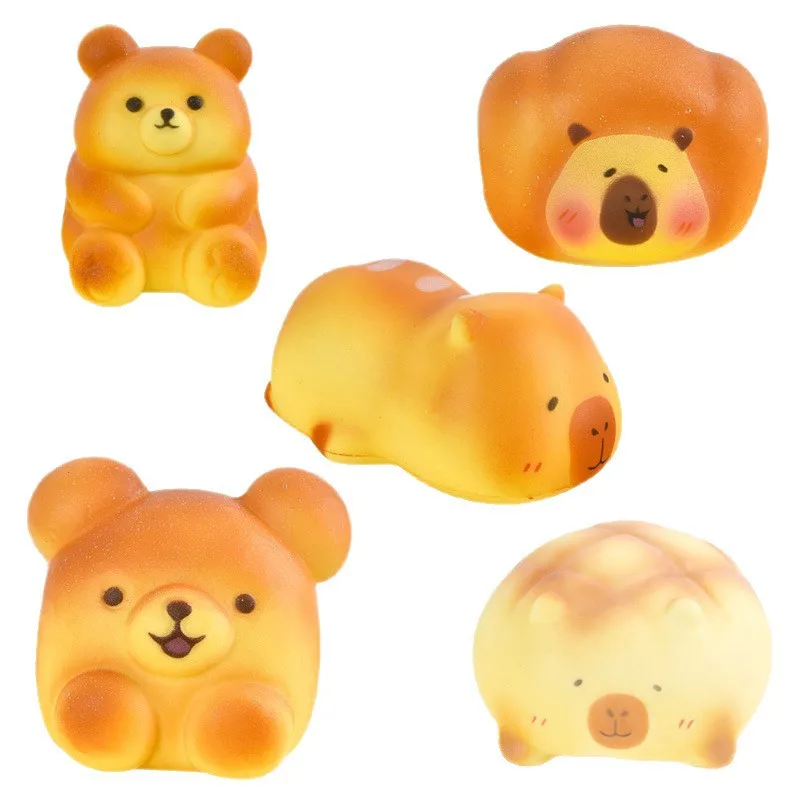 

Мягкая игрушка-антистресс Taba Squshy Squeeze: милый молочный медведь-булочка, компаньон для детей, подарок на день рождения для девочек, медведь-лежанка из ПУ с медленным восстановлением формы