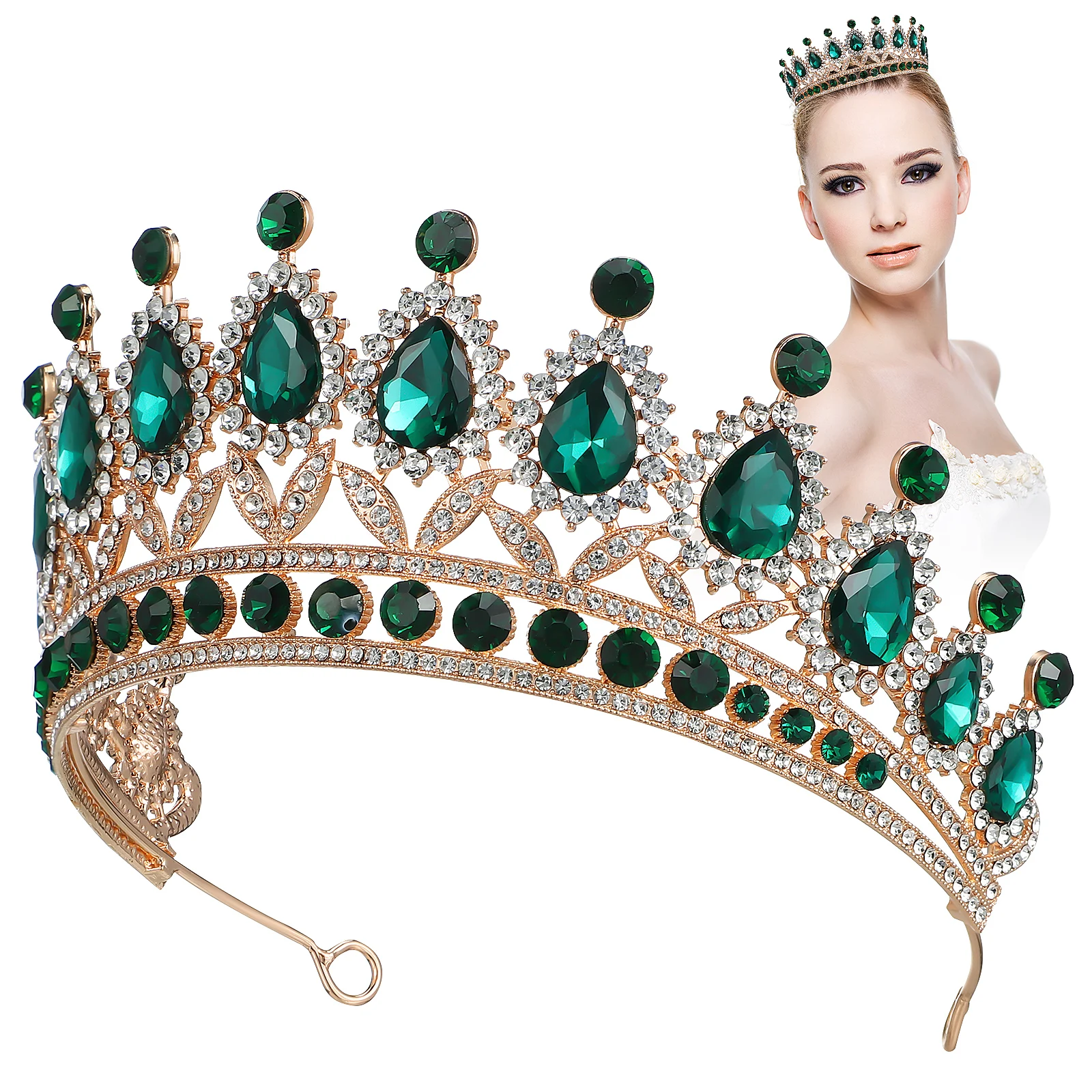 

Baroque Rhinestone Crown Tiara for Women Bridal Prom Headbands Birthday Party Accessories Adult Hair Styling Tiara