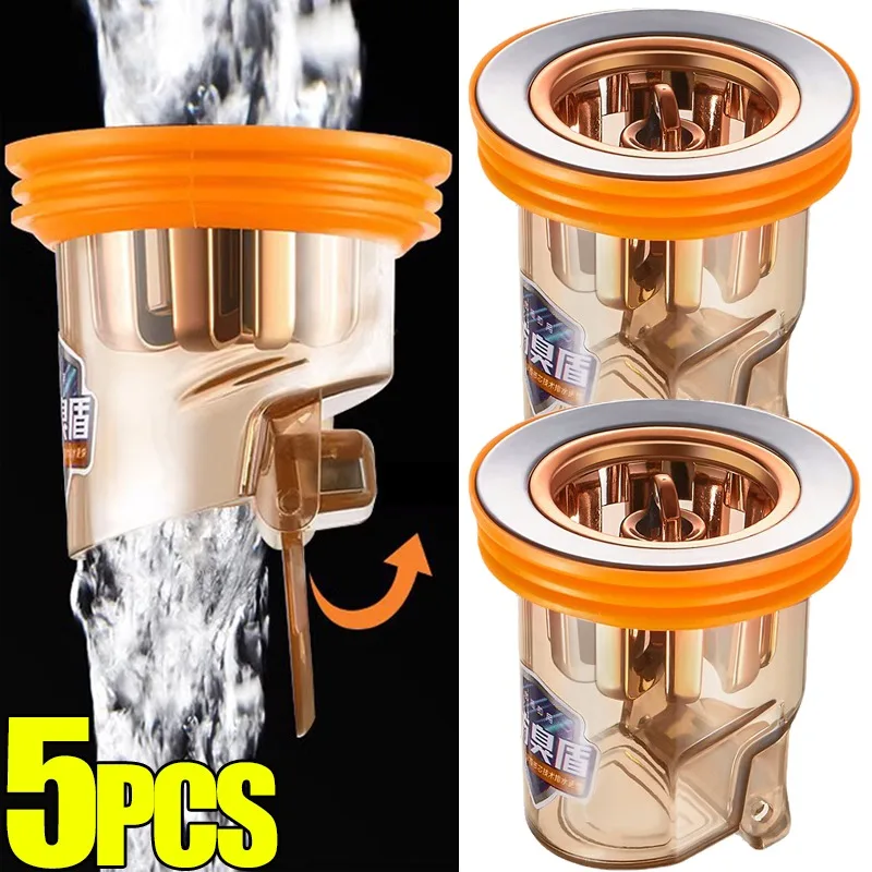 1/5pcs Gravity-Induction Floor Drain-Core Backflow Preventer Sewer Core Anti Odor Floor Strainer Core Kitchen Bathroom Supplies