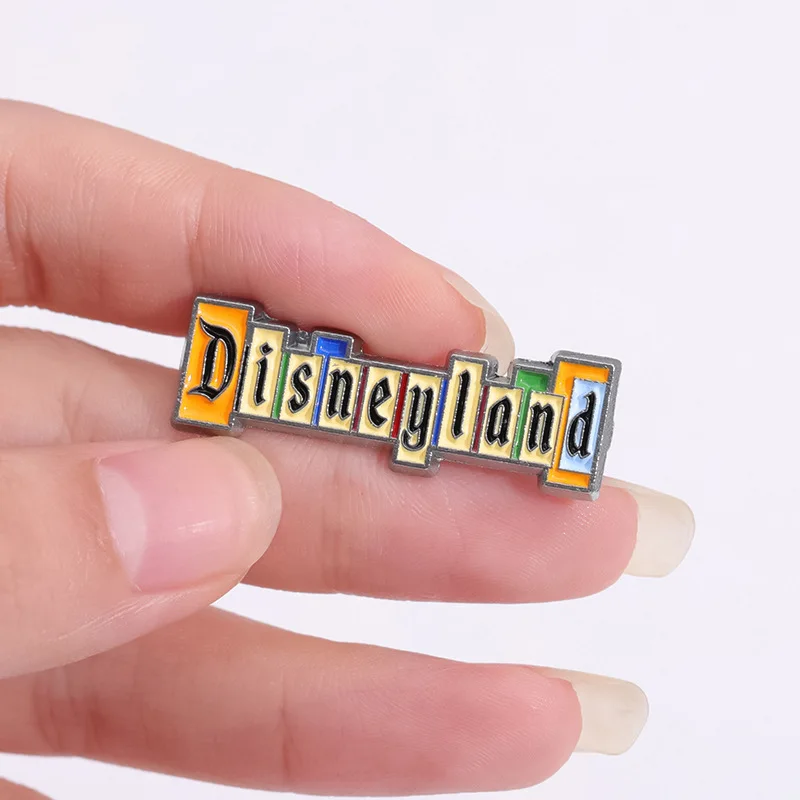 Disneyland Letter Enamel Pins Creative Fans Backpack Bag Clothes Hat Accessories Gifts for Friends Brooches Badges Collection