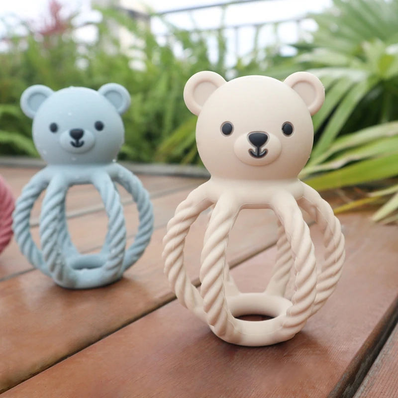 Food Grade1PC Silicone Rubber In The Shape Of A Soft And Cute Little Bear Can Relieve The Pain Of Teething Due To Its Warm Touch