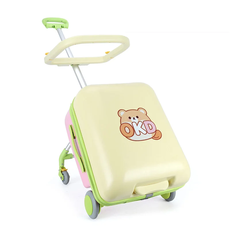 New Children's boarding Carrier Can Ride-On Trolley Suitcase Detachable Travel Suitcase 20-inch Carry-On Durable Luggage
