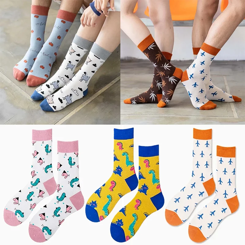 Spring and Summer New Men's and Women's Stockings Japanese Fruit Animal Trendy Socks Happy Long Tube Trendy Socks