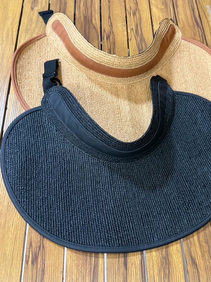 Women's Spring/Summer Straw Sun Visor — Wide-Brimmed, UV-Protective, Foldable Outdoor Beach Hat