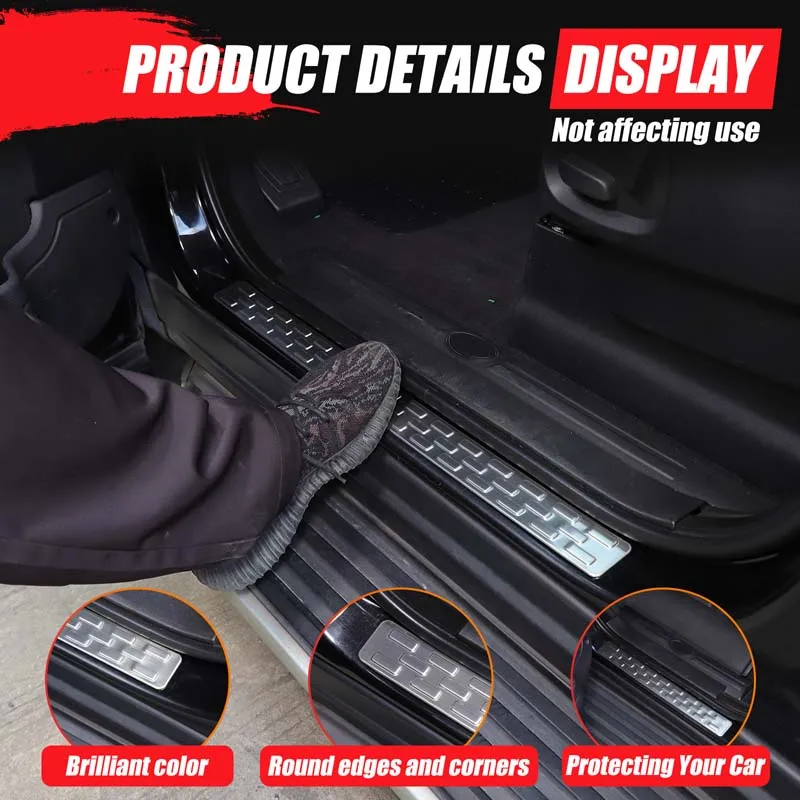 

For Land Rover Discovery 4 10-16 external sill bars, car welcome pedals, stainless steel, silver brushed 4pcs (protruding model)