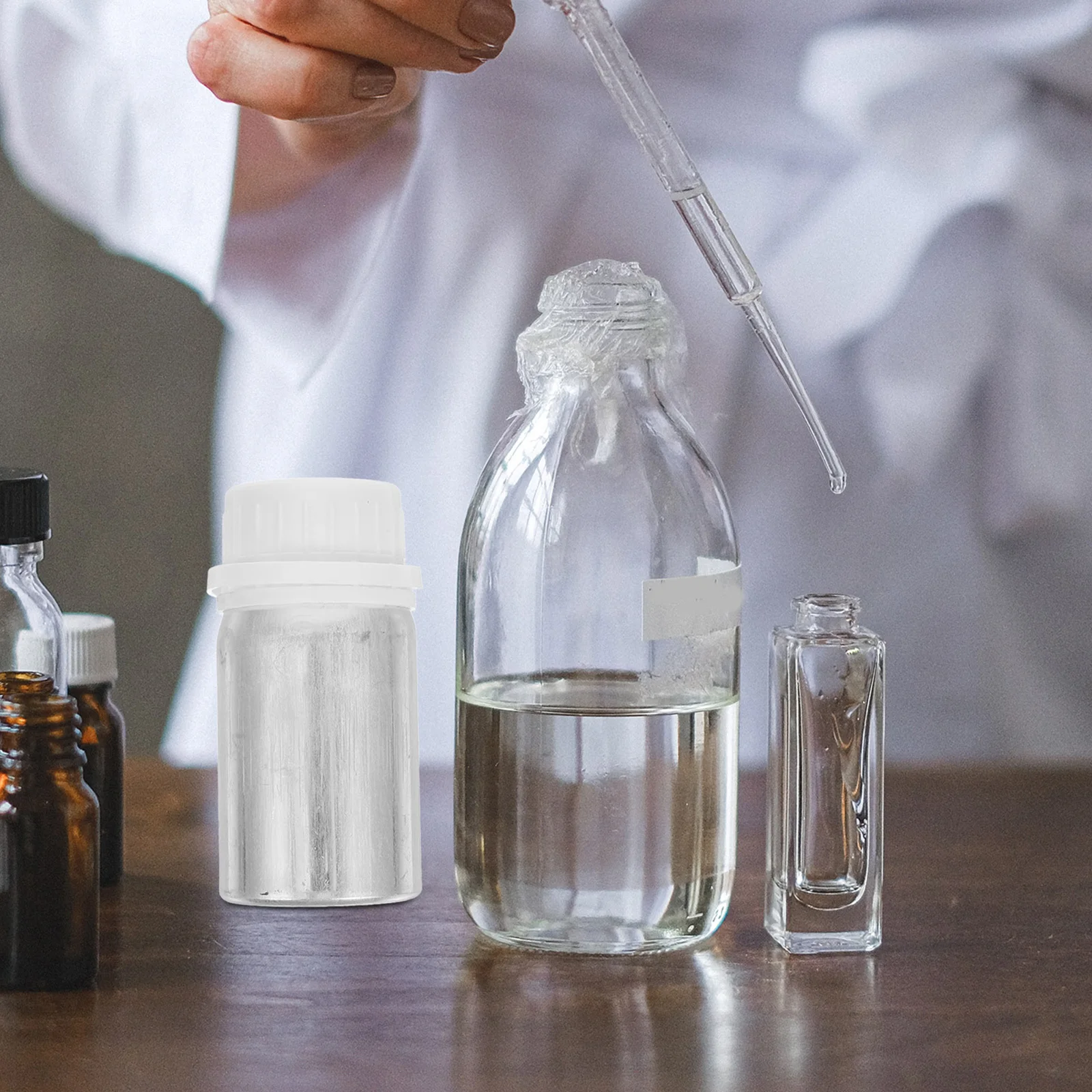 10 قطعة زجاجات عينة الألومنيوم المصقول 50 مللي غطاء برغي قوارير مضادة للسرقة مانعة للتسرب لعينة السائل الكيميائي والمعمل