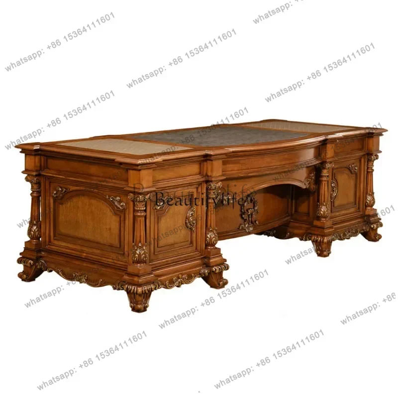 45American all solid wood desk home European office boss table