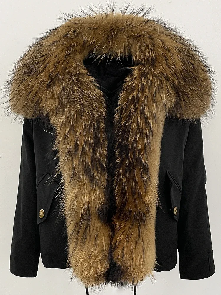 جديد إمرأة دافئ كبير الطبيعية الثعلب الفراء طوق أسفل معطف مقاوم للماء Safai الفراء الحقيقي سترة منفوخة الإناث الخريف الشتاء الملابس