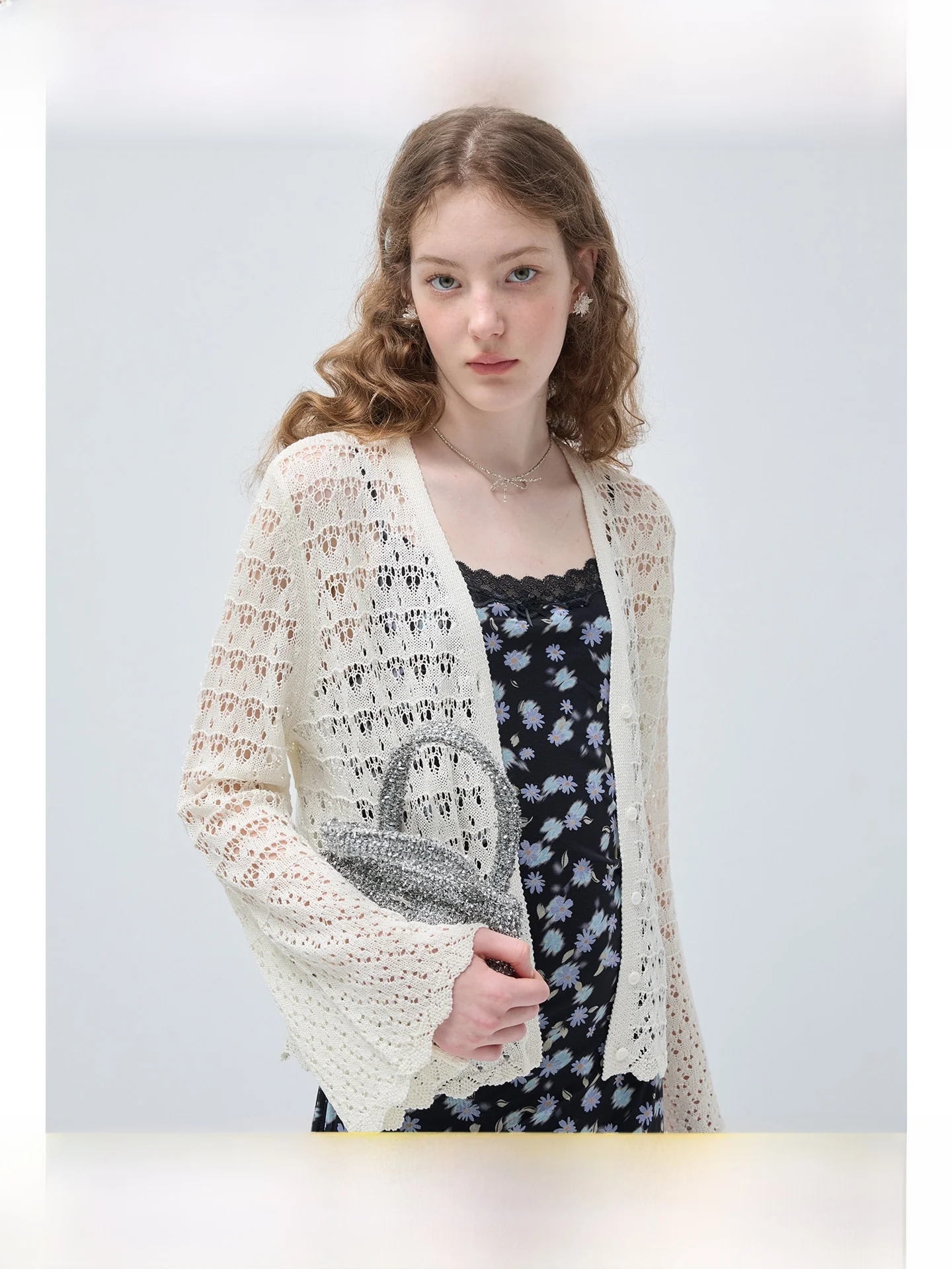 

Large Size Women's Knitted Open Cardigan Hollow Design Sun Protection Loose Fit Versatile Summer Top for Plump MM V-Ne Long...