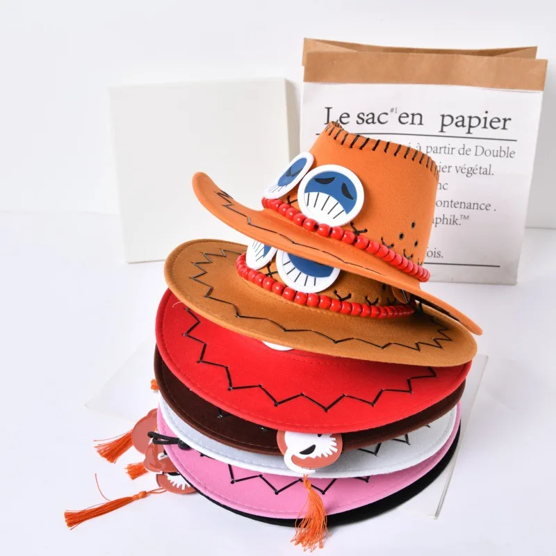 Cartoon Anime One Piece D Ace Cosplay Hats Cowboy Cap for Men Women Casual Topee Pirates Hat  Adult Bucket Hat Christmas Gift