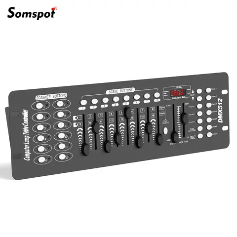 Somspot 192 controlador dmx equipamento de dj dmx 512 grande console controlador de iluminação de palco para par luz movendo a cabeça clubes concertos