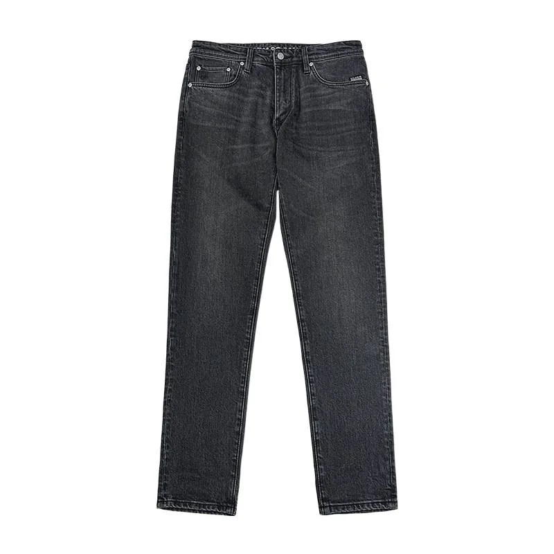 

2025 autumn new high-end black gray jeans men, retro washed,, elastic, small straight leg street pants