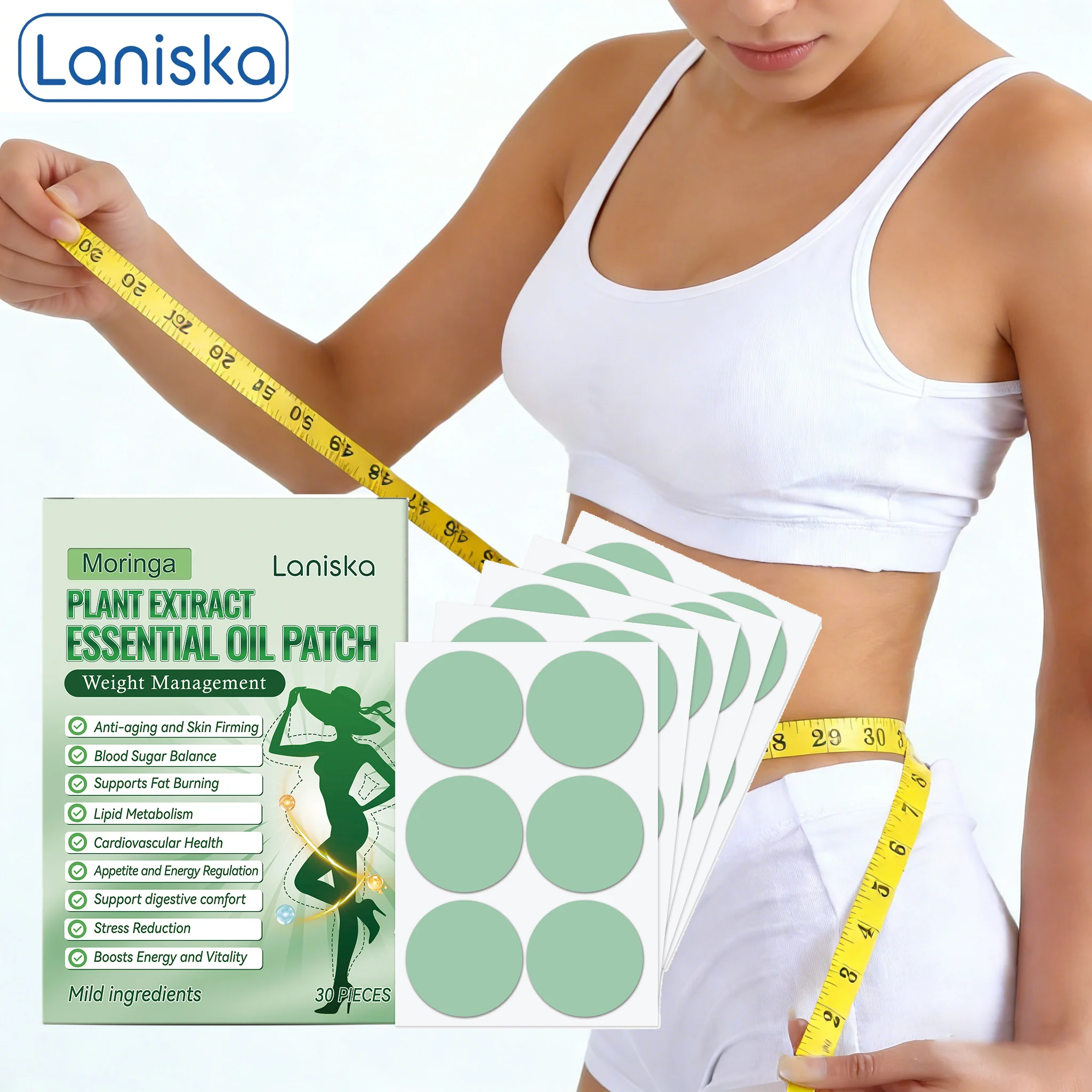 Slimming Patch Fat Burning Body Shaping Control Appetite Regulate Metabolism Support Digestion Maintain Energy Weight Loss Patch