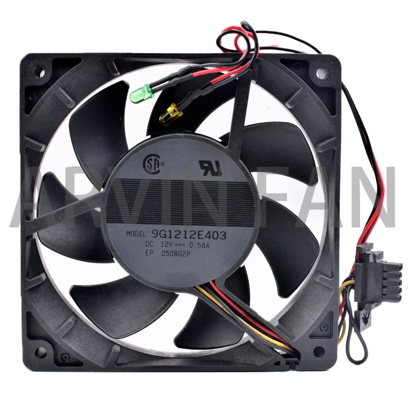 9G1212E403 12cm 12025 120mm Fan 120x120x25mm DC12V 0.58A 3 Lines, Large Air Volume, Cooling Fans For Servers And Power Supplies