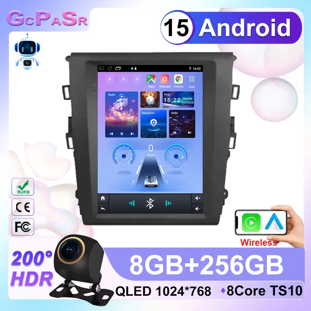 9.7 polegadas android 15 para ford fusion mondeo mk5 2013 - 2018 rádio do carro reprodutor de vídeo multimídia navegação gps 4g carplay sem fio