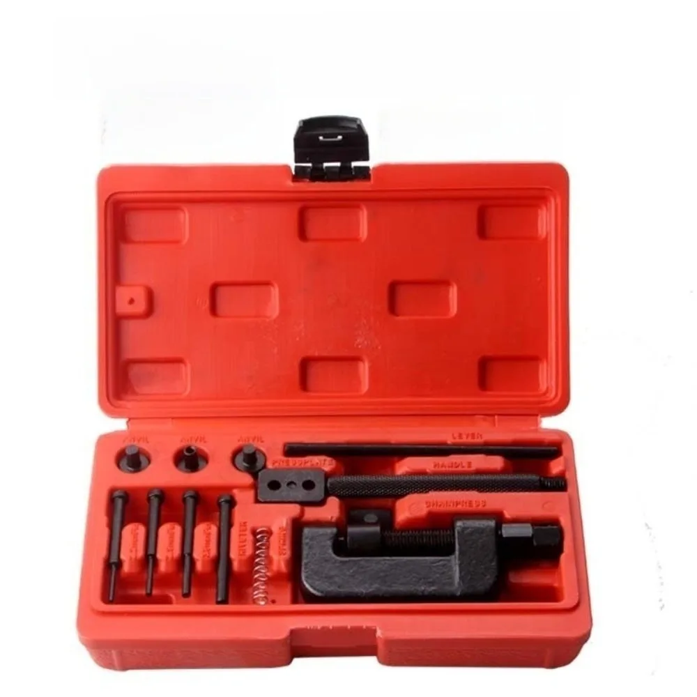 

13pcs/box Carbon Steel Motorcycle Chain Breaker Riveting Kit Heavy Duty Cam Drive Riveting Repair Tool Kit Chain Breaker