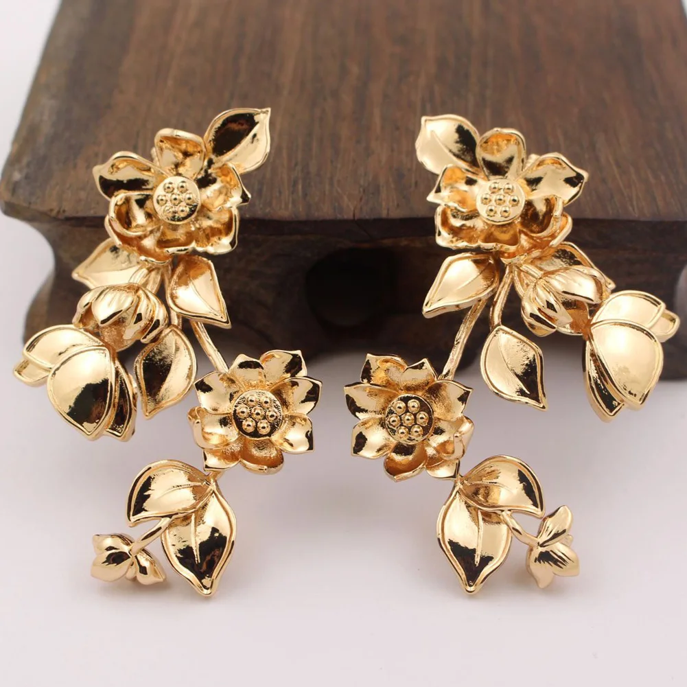 

2 пары 703x2 мм латунный литой цветок лотоса ветка дерева штамповка украшения для дома и офиса качество DIY свадебные украшения аксессуары