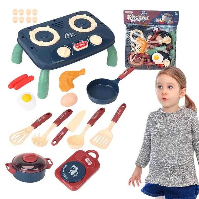 Cookware Toys Set Of 14 Electric Cooking Pretend Play Toy Set Exercise Hand-Eye Coordination Pot And Pan Toys For Early Learning