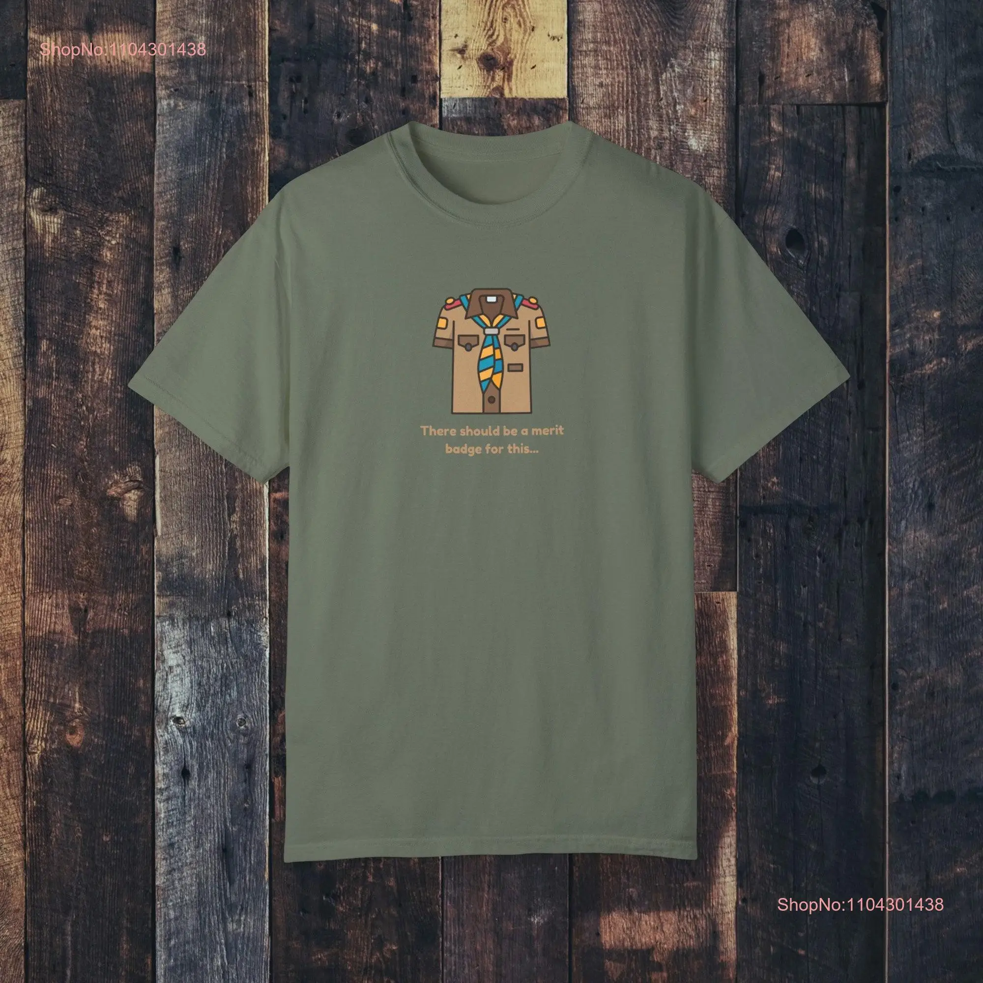 Merit Badge T Shirt Colorful Scout Design Humorous Nostalgic Apparel Perfect for Scouts Casual Wear Fun Idea High Quality