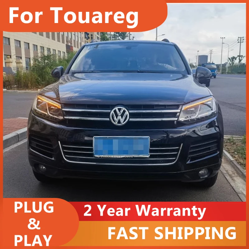 Car Accessories for VW Touareg Head Light 2011-2015 Volkswagen Touareg Headlight DRL Turn Signal High Beam Projector Lens