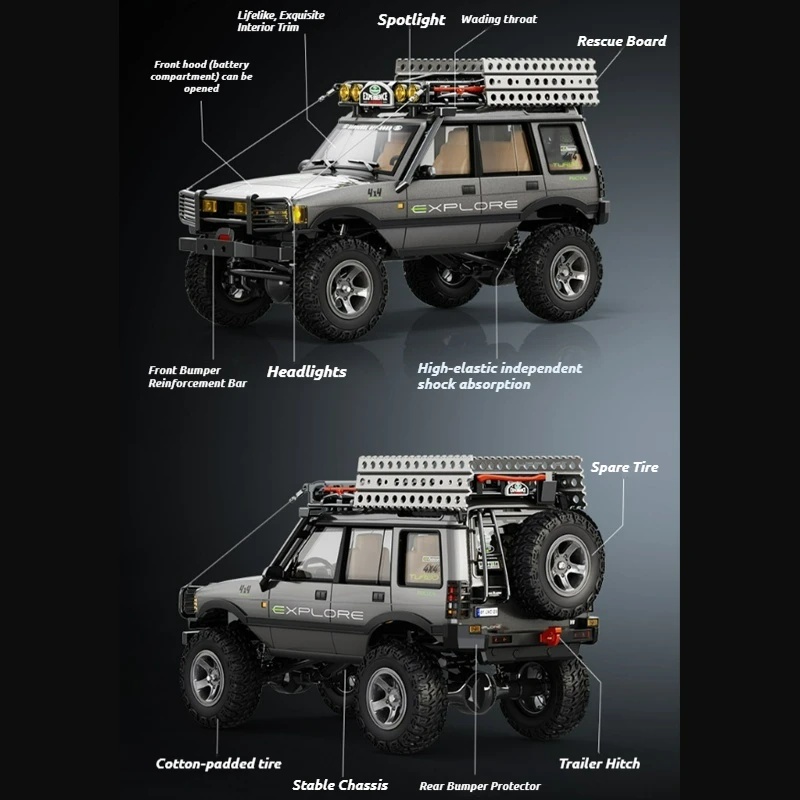 1/18 JXC LR1801 RC Car 4-WD Professional OffRoad Climbing RTR Full Scale Simulated Dual Speed 9KM/H RC Car Kid's Birthday Toys