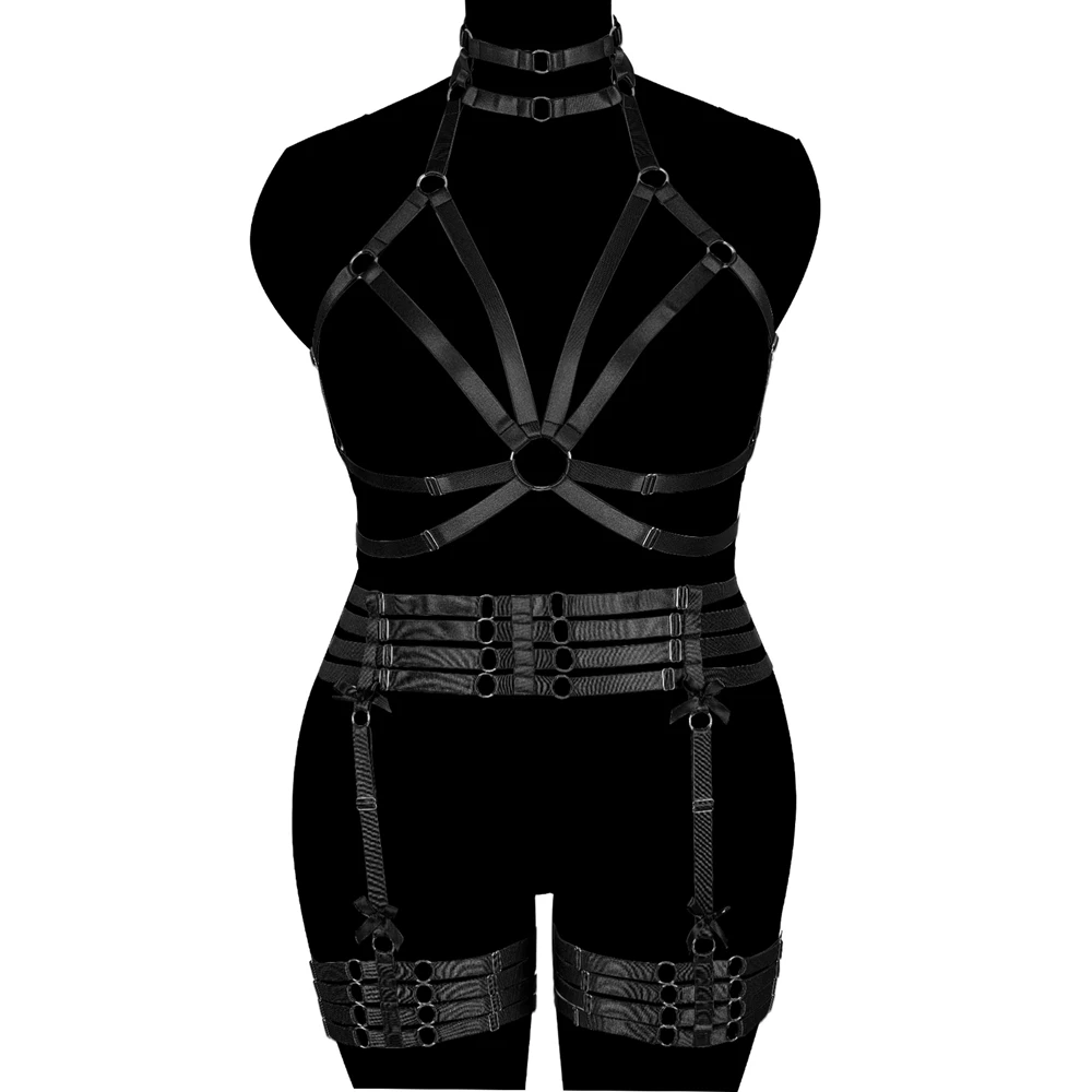 

Bdsm Harness Busty Women Sexy Plus Size Lingerie Set Adjust Waistband Erotic Fetish Sword Belt Garters Belt Festival Rave Wear