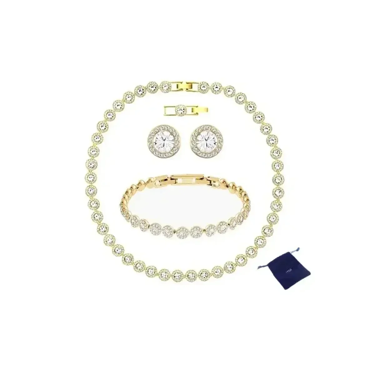 مجموعة أقراط وسوار وقلادة كلاسيكية فاخرة عالية الجودة من Una Angelic #3