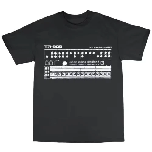 

TR-909 Вдохновленная футболка из 100% хлопка Moog 808 303, хлопковая футболка с круглым вырезом и короткими рукавами, женская одежда