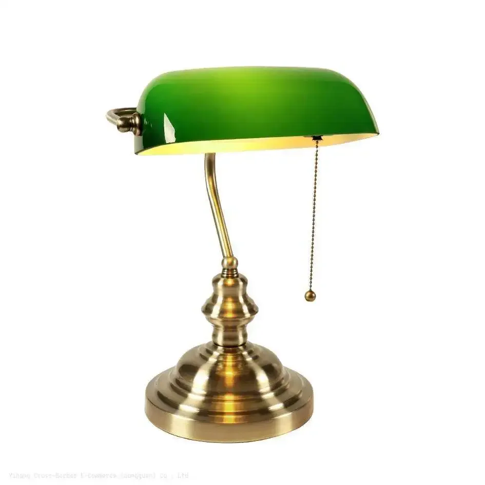 modern Classic Office Glass Lampshade Old Style Bank Desk Meeting Work Read E27 Green White Glass Led AB Table Lamps light