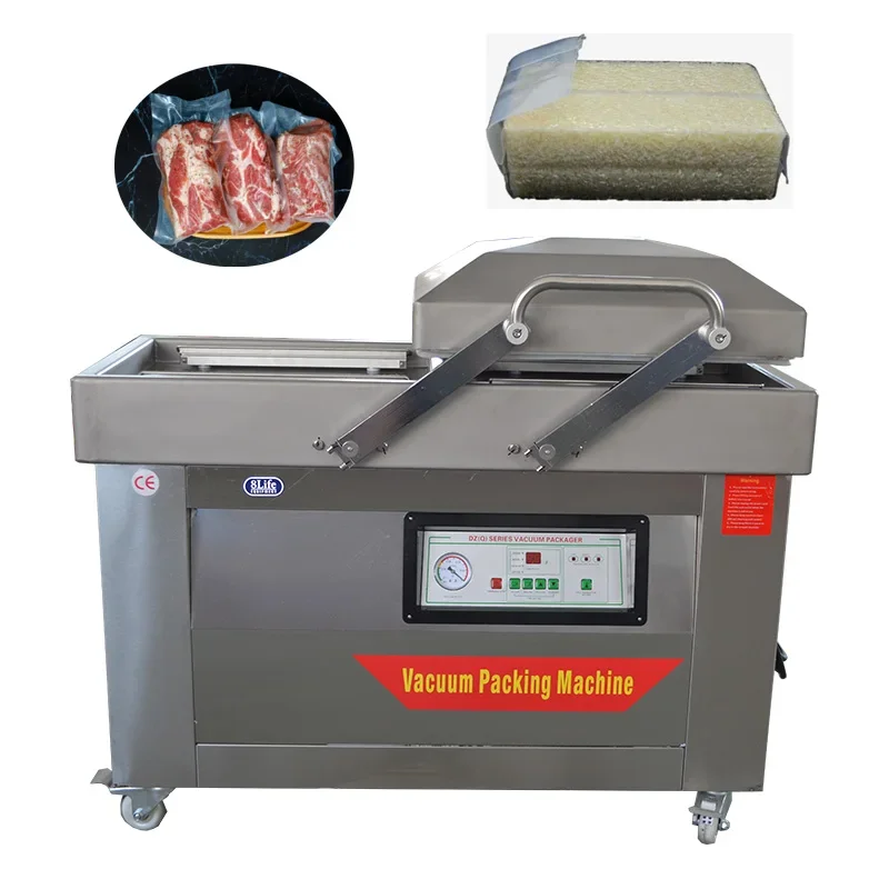 Industrial Double Chamber Vacuum Sealing Machine Commercial Food Meat Rice Vacuum Packaging Sealing Machine