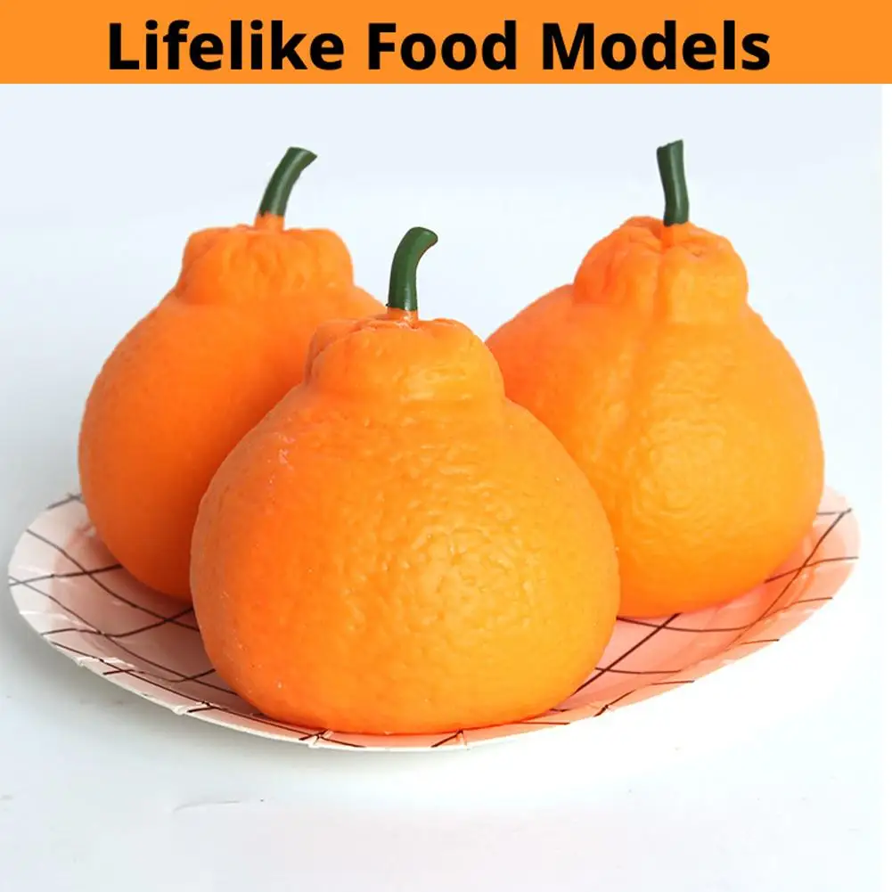 Artificial Fruits Orange Stress Ball Soft Squeeze Toy Photography Props Squishy Slow Rising Anti-stress Slow Decompression Toy