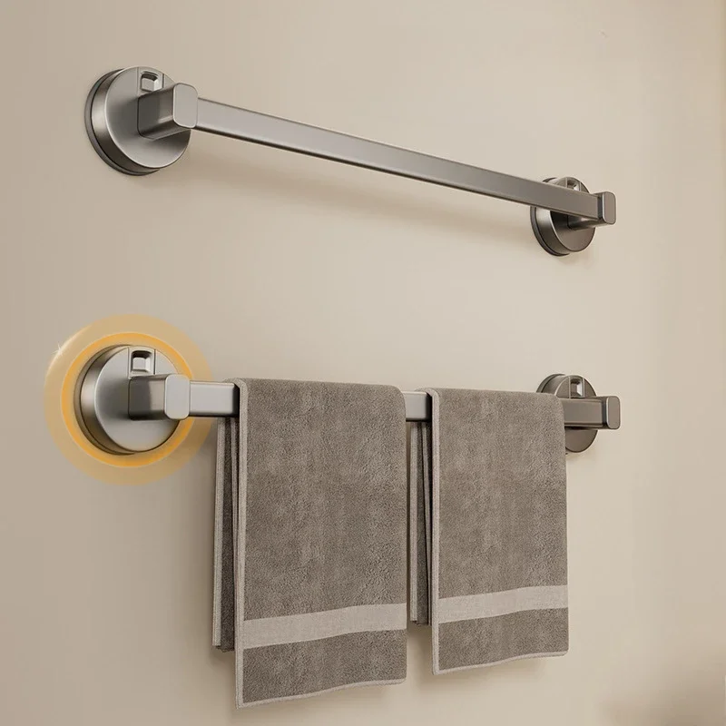 Bathroom towel rack, single pole suction cup installation slipper rack, multi-functional wall-mounted storage rack