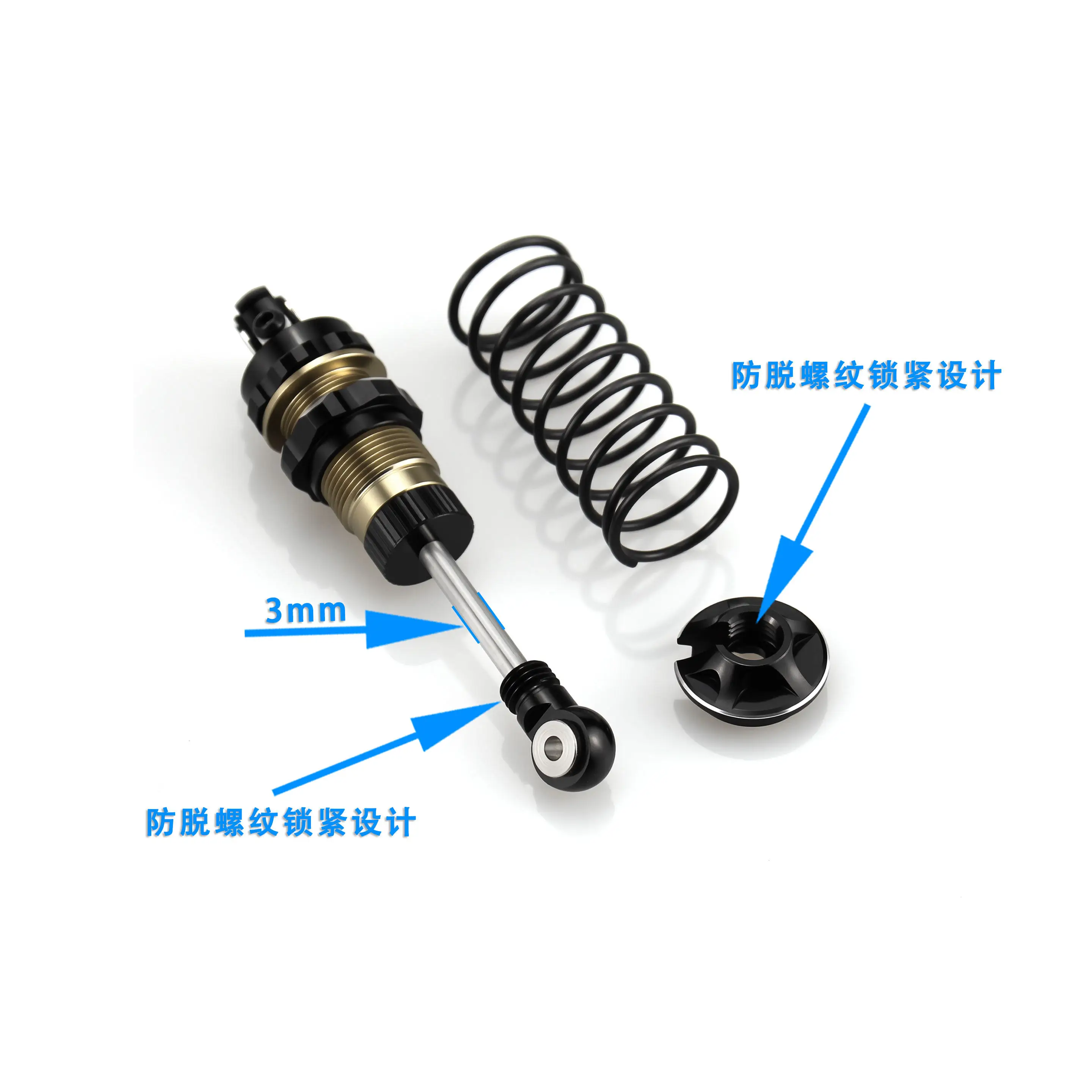 

Алюминиевые передние амортизаторы HR 63 мм и задние 75 мм с защитой от падений для ARRMA 1/16 Mini Kartun 3S, 1 пара