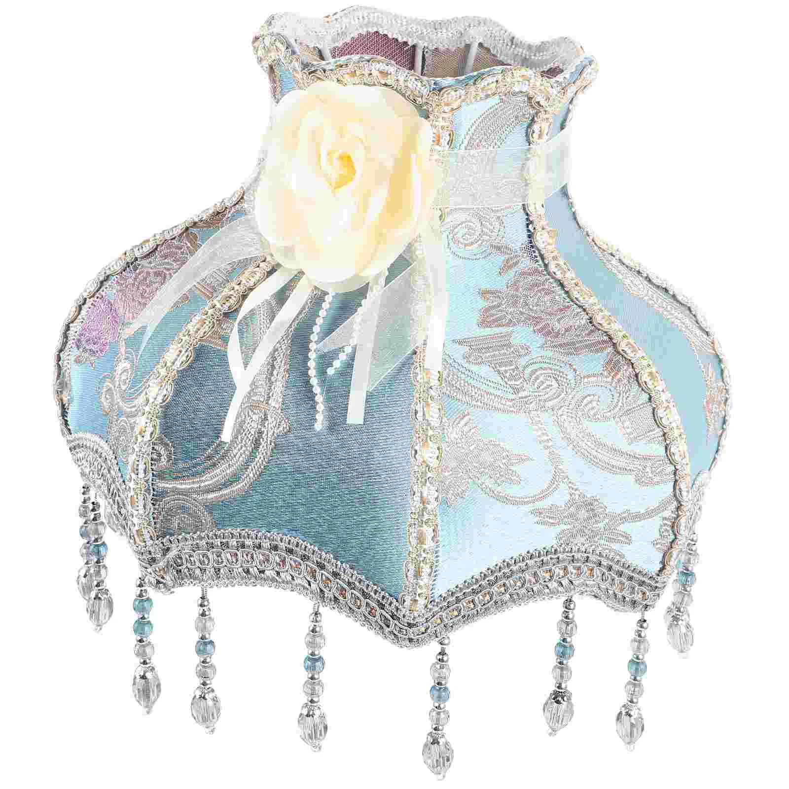 

Printed Princess Lampshade Tassel Green Decor Ceiling Light Table Chandelier Shades Fringe Scallop Vintage Lampshades for