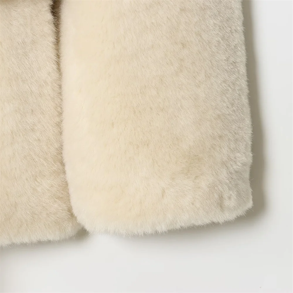 Outono novo produto moda feminina estilo extremamente simples temperamento cinto quente efeito de pele artificial casaco jaqueta