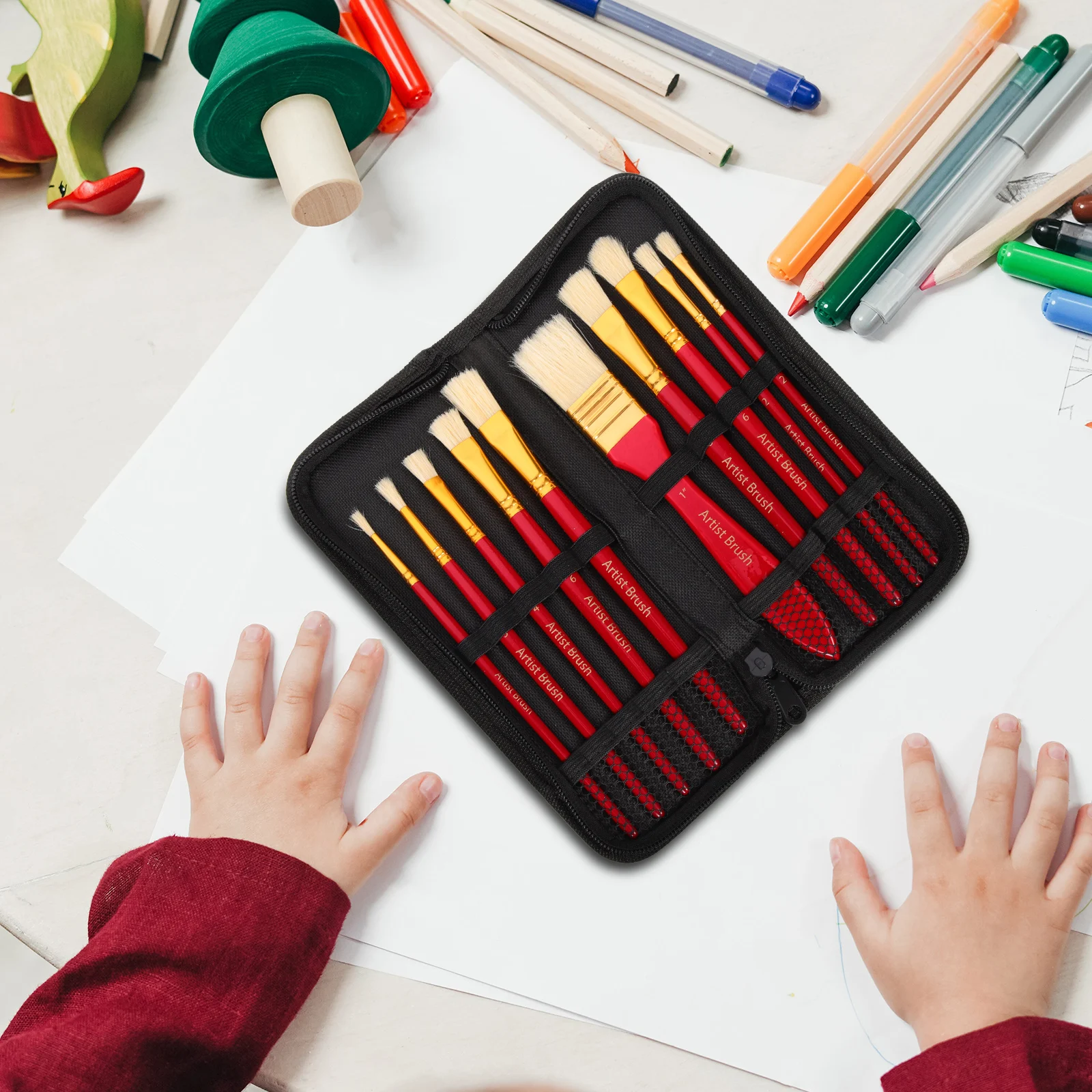 

1 Set Professional Paintbrush Set Lightweight Portable Multi-Function Watercolor Brush For Artists Beginners Sketch Outdoor