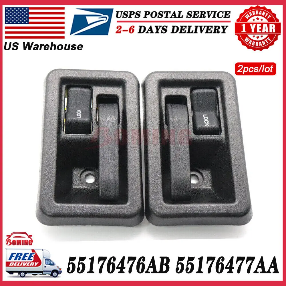 55176476AB 55176477AA Car Interior Inside Door Latch Handles Interior Pair Left & Right  Fit For Jeep Wrangler YJ TJ 1987-2004