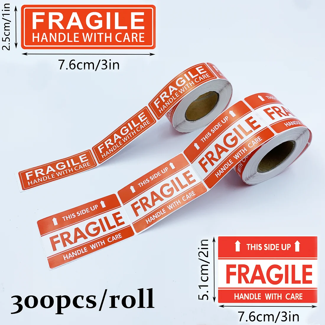 300/600pcs Fragile Stickers 